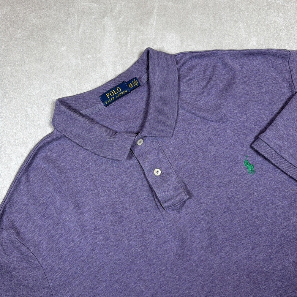 Polo Ralph Lauren Polo Shirt Men's 2XL Purple Heather Short Sleeve Pony Logo
